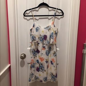 Charming Charlie’s White Floral Spaghetti Strap Dress